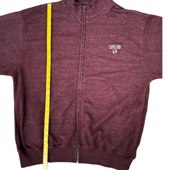 Cuffy’s of Cape Cod Long Sleeve Relaxed Fit Maroon Zip Front Zip Up Sweater. XL. - Picture 5 of 9
